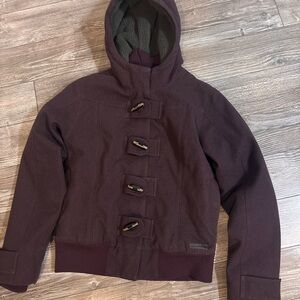 Merrell Dark Purple Toggle Jacket Coat with Hood Size Small